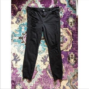 Black distressed jeans